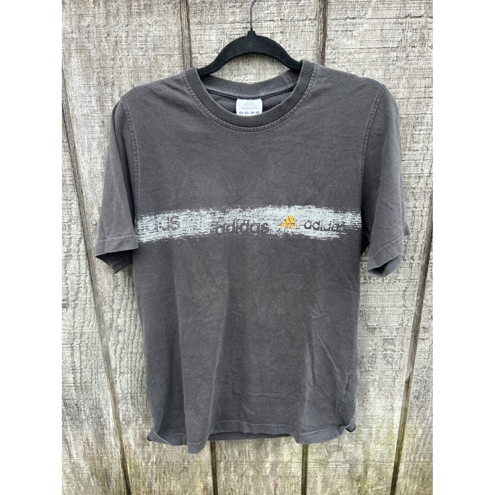 Vintage Adidas 2003 Graphic TShirt Faded Black Orange soccercore Streetwear